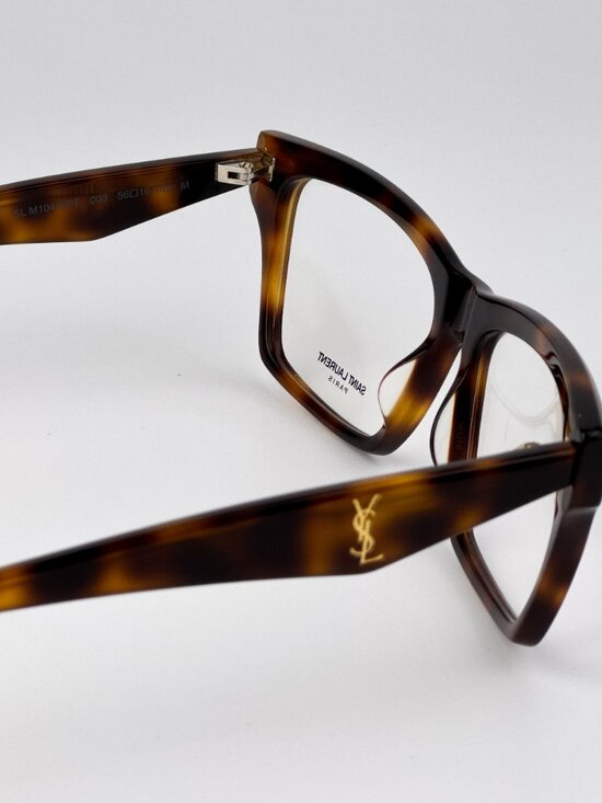 Saint Laurent Women’s Eyeglasses Havana Rectangular SLM104OPT 003 NEW AUTHENTIC main image 8